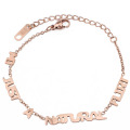 Stainless Steel Initial Letter Charm Rose Gold Jewelry  Anklet